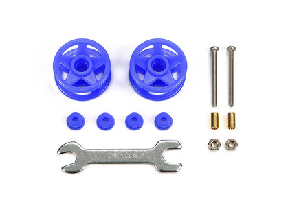 Tamiya 15532 Low Friction Plastic Double Rollers (Blue/19-19mm)