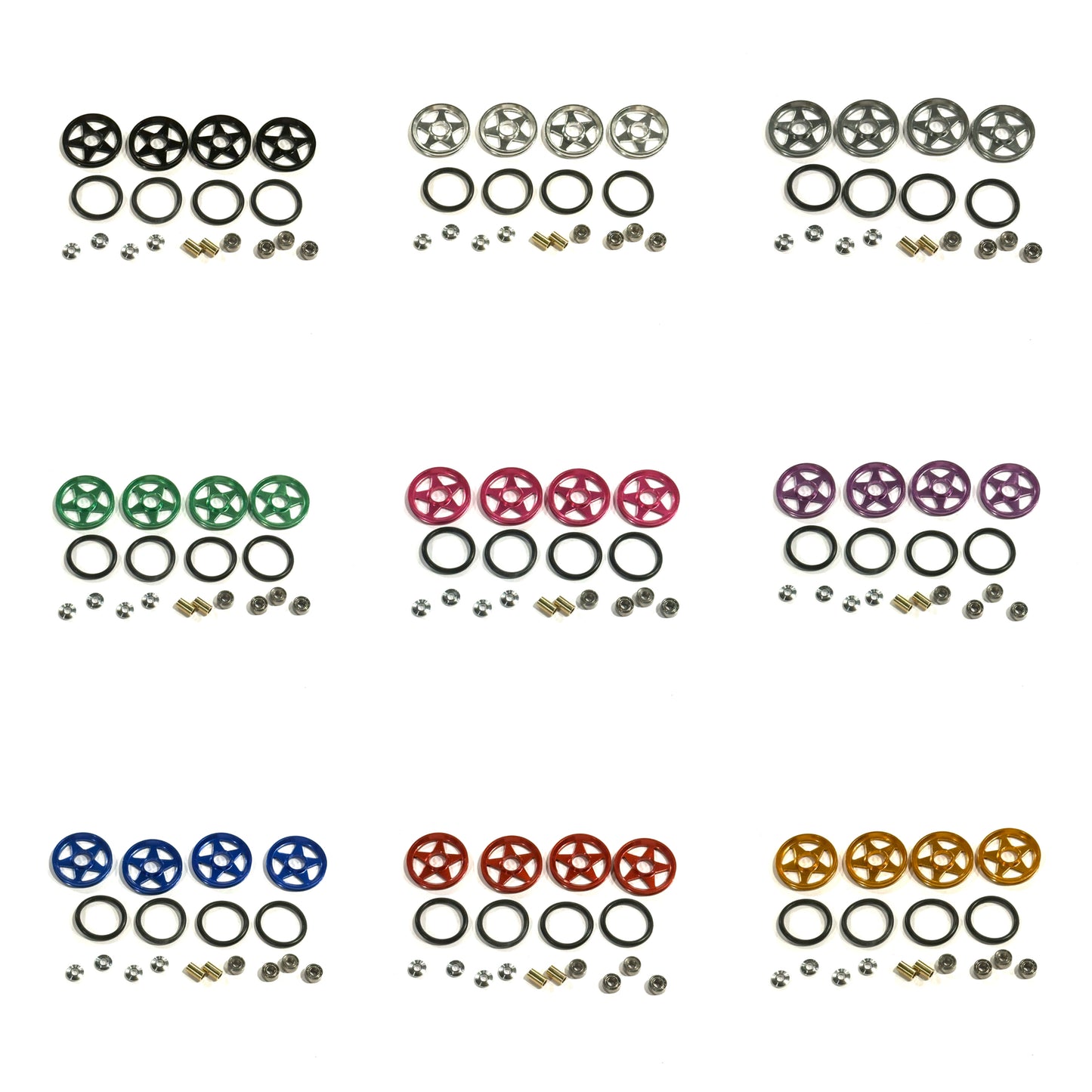 Mini 4wd 19mm 5-Spokes Rollers