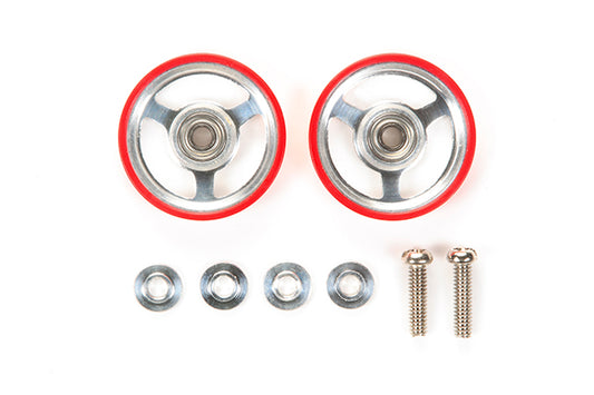 Tamiya 95347 17mm Aluminum Rollers w/Plastic Rings (Red)