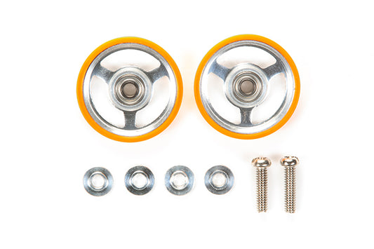 Tamiya 95349 17mm Aluminum Rollers – w/Plastic Rings (Orange)