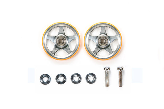 Tamiya 95385 19mm Aluminum Rollers (5 Spokes) – Orange