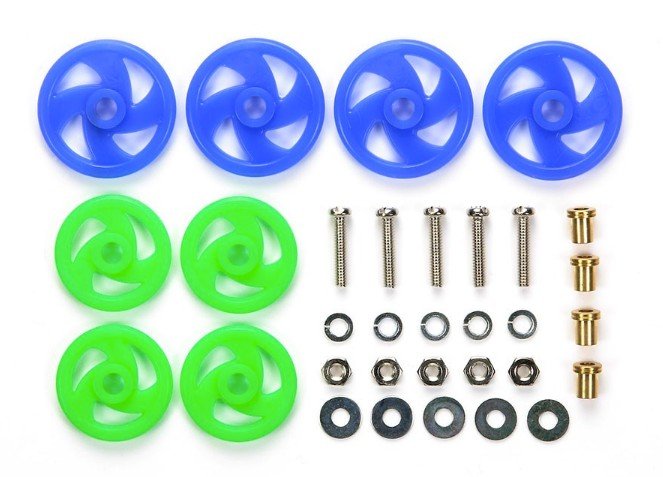 Tamiya 95391 Low Friction Roller Set (Blue & Light Green)