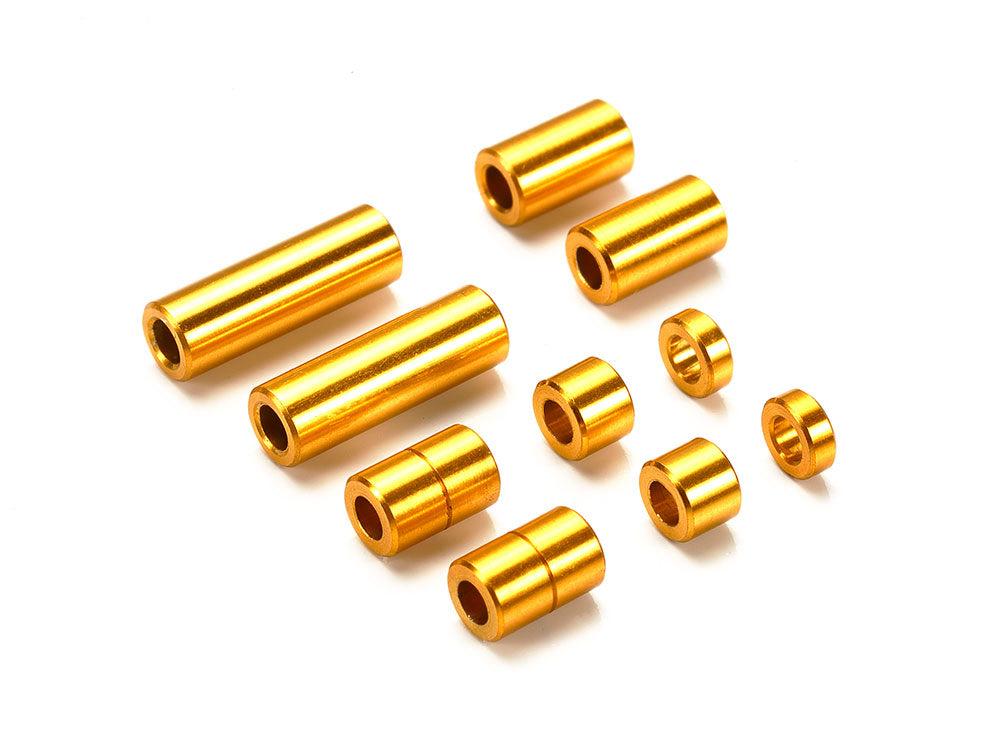 Tamiya 95442 Aluminum Spacer Set (12/6.7/6/3/1.5mm, 2pcs. each) (Gold)