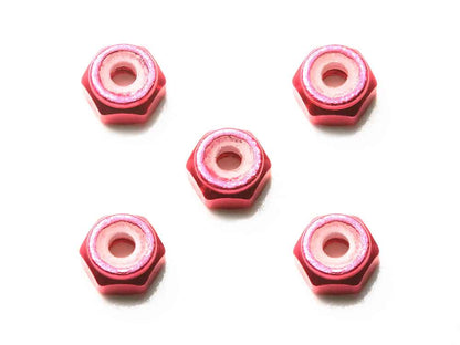 Tamiya 95426 2mm Aluminum Lock Nut (Pink, 5pcs.)