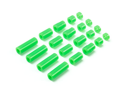 Tamiya 95443 Lightweight Plastic Spacer Set (12/6.7/6/3/1.5mm) (Fluorescent Green)