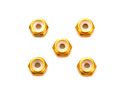 Tamiya 95458 2mm Aluminum Lock Nut (Gold, 5pcs.)