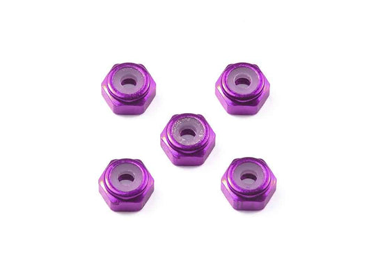 Tamiya 95555 2mm Aluminum Lock Nut (Purple, 5pcs.)