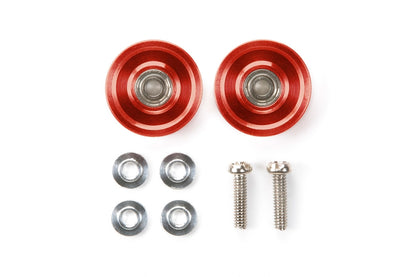 Tamiya 95577 13mm Aluminum Ball-Race Rollers (Ringless, Red)