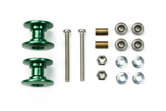 Tamiya 95606 Lightweight Double Aluminum Rollers (13-12mm/Green)