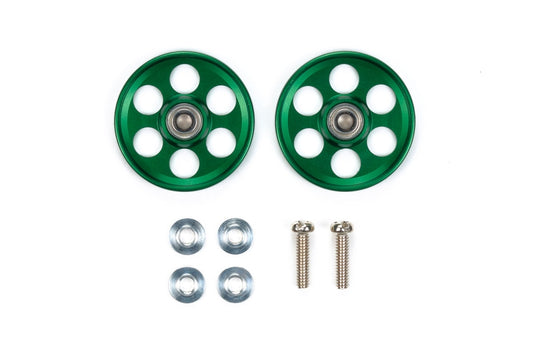 Tamiya 95607 HG Lightweight 19mm Aluminum Ball-Race Rollers (Ringless/Green)