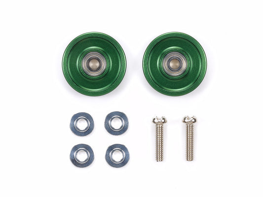 Tamiya 95612 13mm Aluminum Ball-Race Rollers (Ringless/Green)