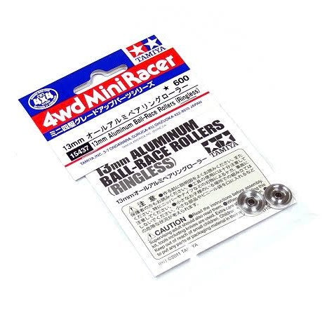 Tamiya 15437 13mm Aluminum Ball-Race Rollers (Ringless)