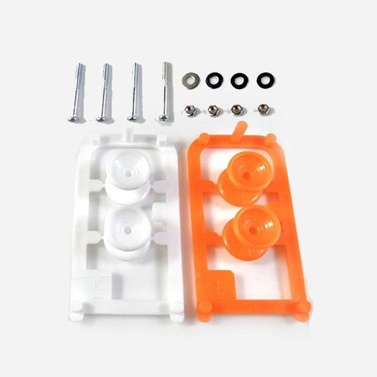 Tamiya 92374 Low Friction Plastic Double Rollers (white & orange/13-12mm) Graha