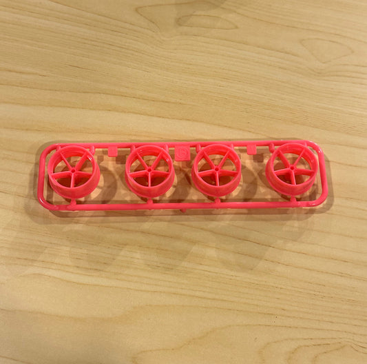 Tamiya Large Dia. Wheels 5-Spokes Fluorescent Pink (Parts Out)