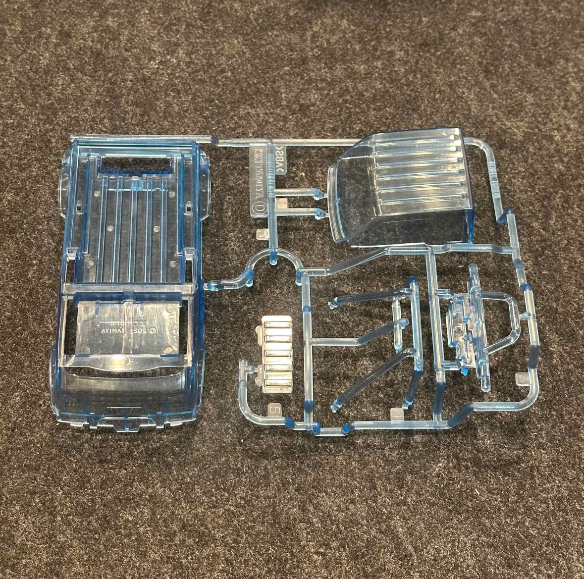 Tamiya Gambol Clear Blue w/ Brown Racer Sticker (Parts Out)