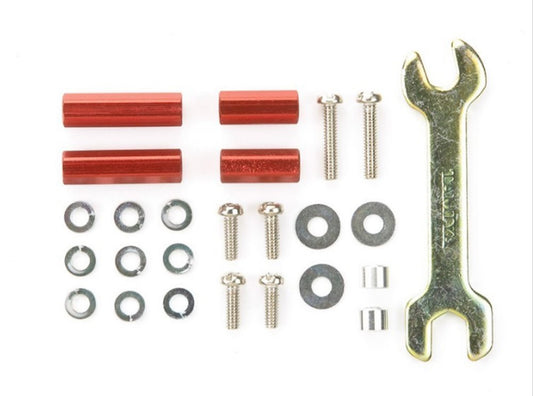 Tamiya 95321 Aluminum Hex Mount Set (Red 10mm, 15mm)