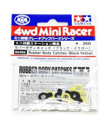 Tamiya 95492 Rubber Body Catches (Black/Yellow)