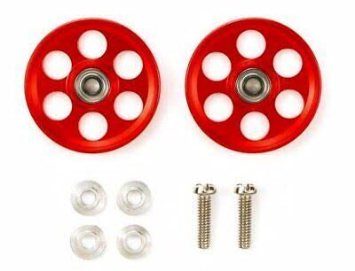 Tamiya 95404 HG Lightweight 19mm Aluminum Ball-Race Rollers (Ringless/Red)