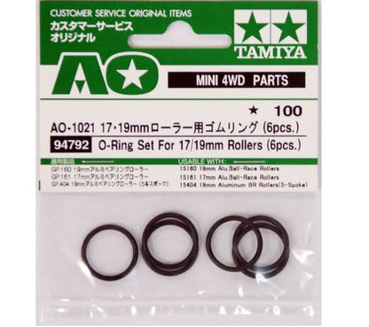 Tamiya 94792 AO-1021 O-Ring Set For 17/19mm Rollers (6pcs.)