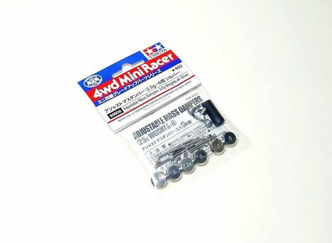 Tamiya 95608 Adjustable Mass Dampers (2.5g Weights x6/Silver)