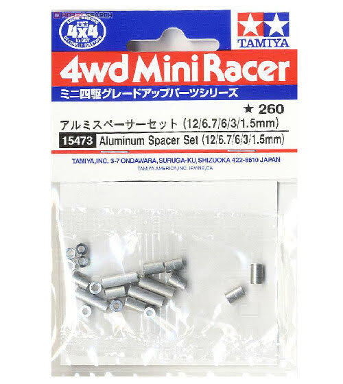 Tamiya 15473 Aluminum Spacer Set (12/6.7/6/3/1.5mm)