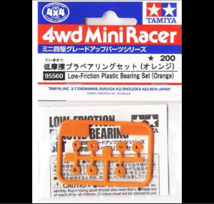 Tamiya 95560 Low-Friction Plastic Bearing Set (Orange)