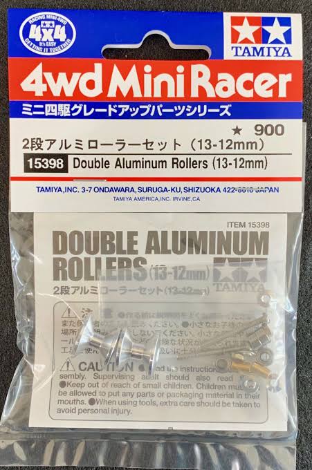 Tamiya 15398 Double Aluminum Rollers (13-12mm)