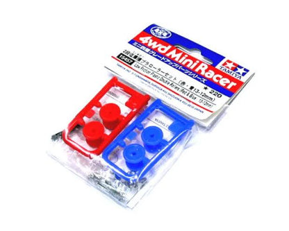 Tamiya 15525 Low Friction Plastic Double Rollers w/Rubber Rings (Red & Blue/13-12mm)