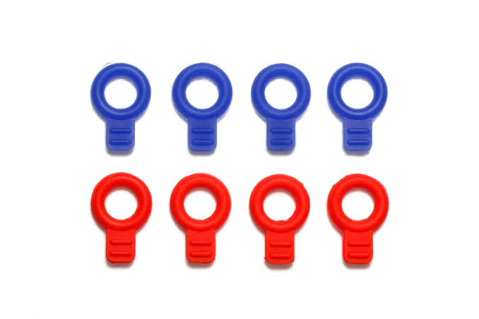 Tamiya 95393 Rubber Body Catches (Blue/Red)