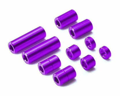 Tamiya 95520 Aluminum Spacer Set (12/6.7/6/3/1.5mm, 2pcs ea) Purple