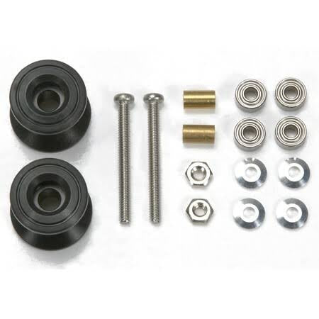 Tamiya 95231 Double Aluminum Rollers (13-12mm/Black)