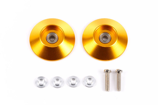 Tamiya 95583 HG 19mm Tapered Aluminum Ball-Race Rollers (Ringless/Gold)