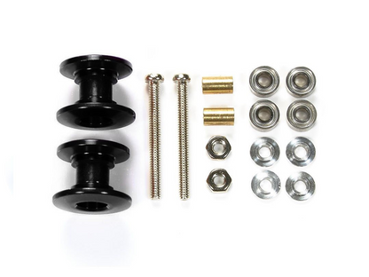 Tamiya 92431 Lightweight Double Aluminum Rollers 13-12mm Black TKC 25th Anniversary Special