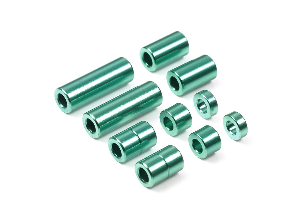 Tamiya 95515 Aluminum Spacer Set (12/6.7/6/3/1.5mm, 2pcs. each) (Green)